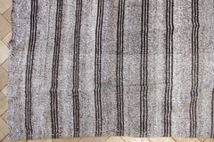 Vintage Turkish Flat-Weave Rug with Stripes