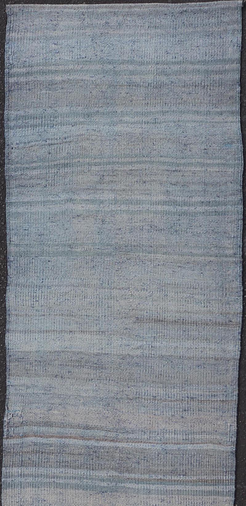 Kilim Vintage Turkish Flat-Weave Runner with Stripe Design  2'3 x 10'3 For Sale