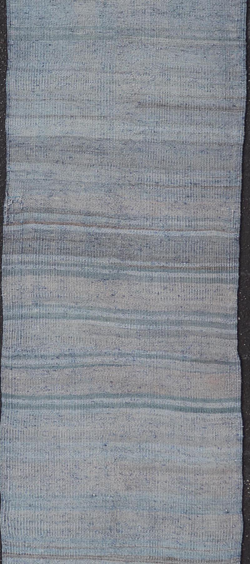 Hand-Woven Vintage Turkish Flat-Weave Runner with Stripe Design  2'3 x 10'3 For Sale