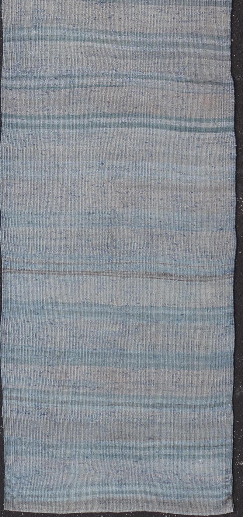 Vintage Turkish Flat-Weave Runner with Stripe Design  2'3 x 10'3 In Good Condition For Sale In Atlanta, GA