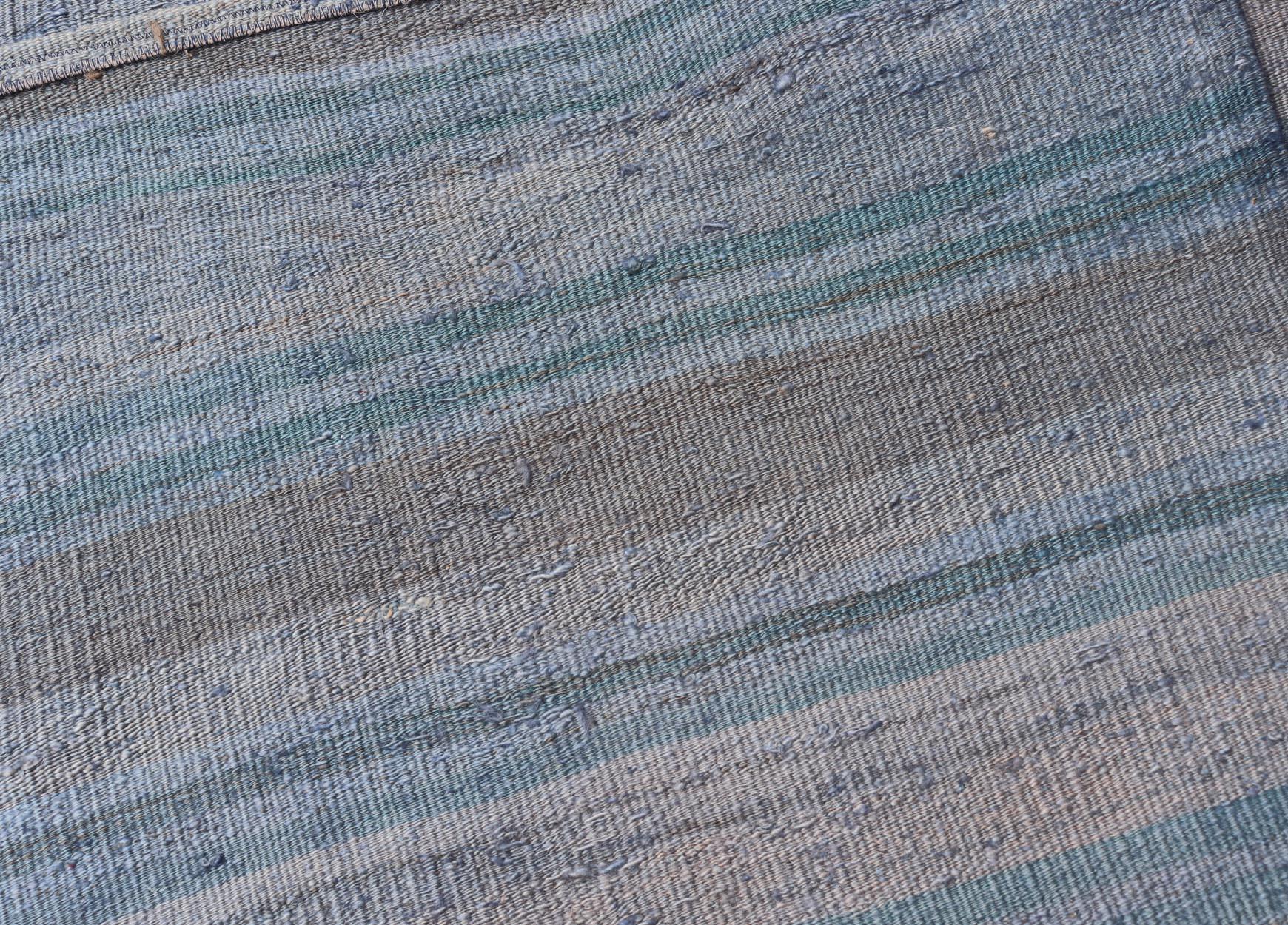 20th Century Vintage Turkish Flat-Weave Runner with Stripe Design  2'3 x 10'3 For Sale