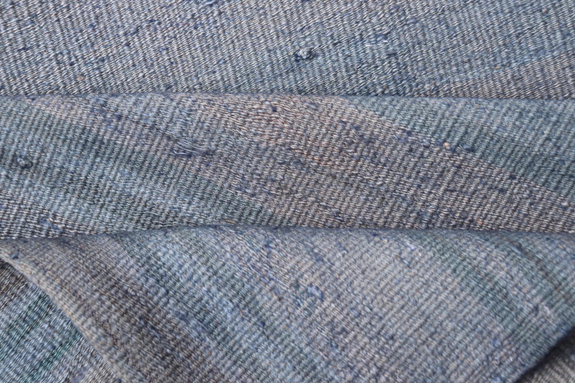 Wool Vintage Turkish Flat-Weave Runner with Stripe Design  2'3 x 10'3 For Sale