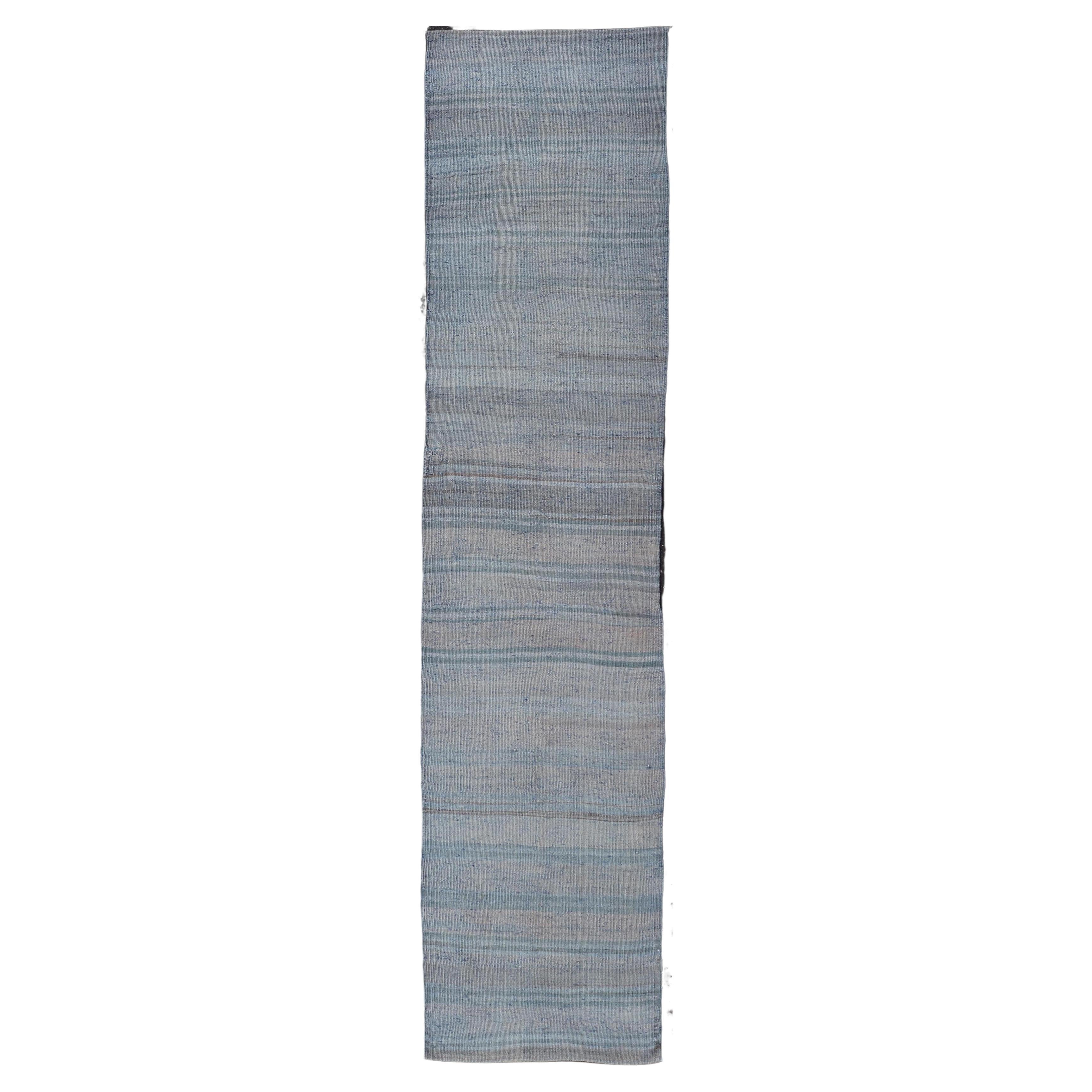 Vintage Turkish Flat-Weave Runner with Stripe Design  2'3 x 10'3