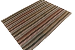 Handwoven Vintage Turkish Kilim rug in Striped Pattern by Rug & Kilim