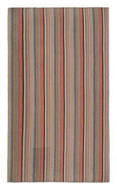 Vintage Turkish Flat-Woven Red and Pink Striped Pattern by Rug & Kilim