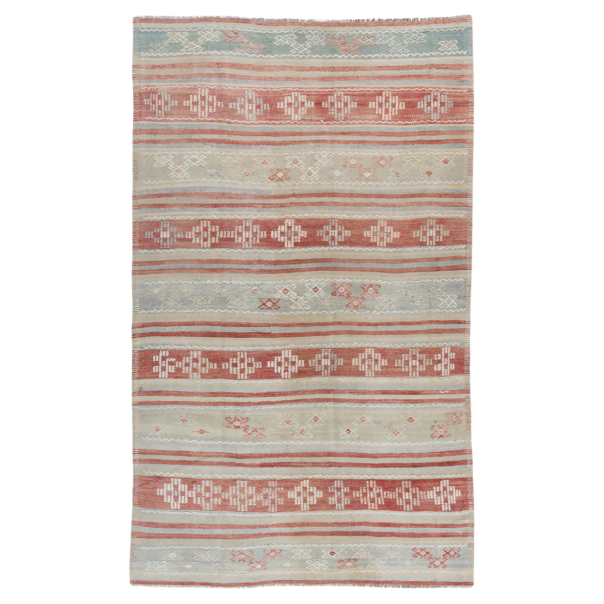 Tapis turc vintage Jajim à tissage plat 5''3 X 9''1
