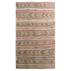 Vintage Turkish Flatweave Jajim Area Rug  6'5 x 9'1