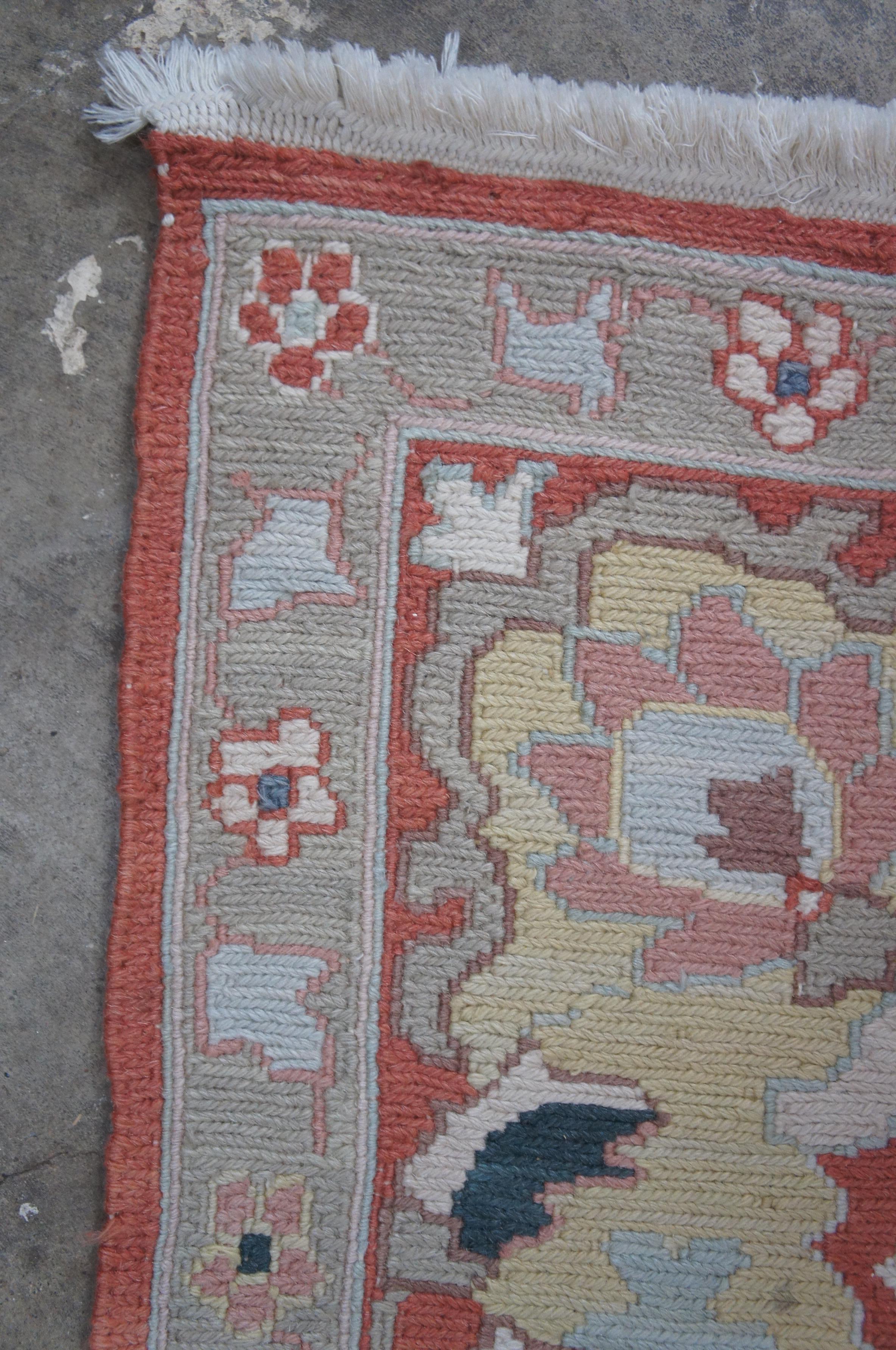Vintage Turkish Flatweave Kilim Geometric Wool Area Rug Pink Carpet 8 x 10' (Tapis turc à tissage plat) en vente 6