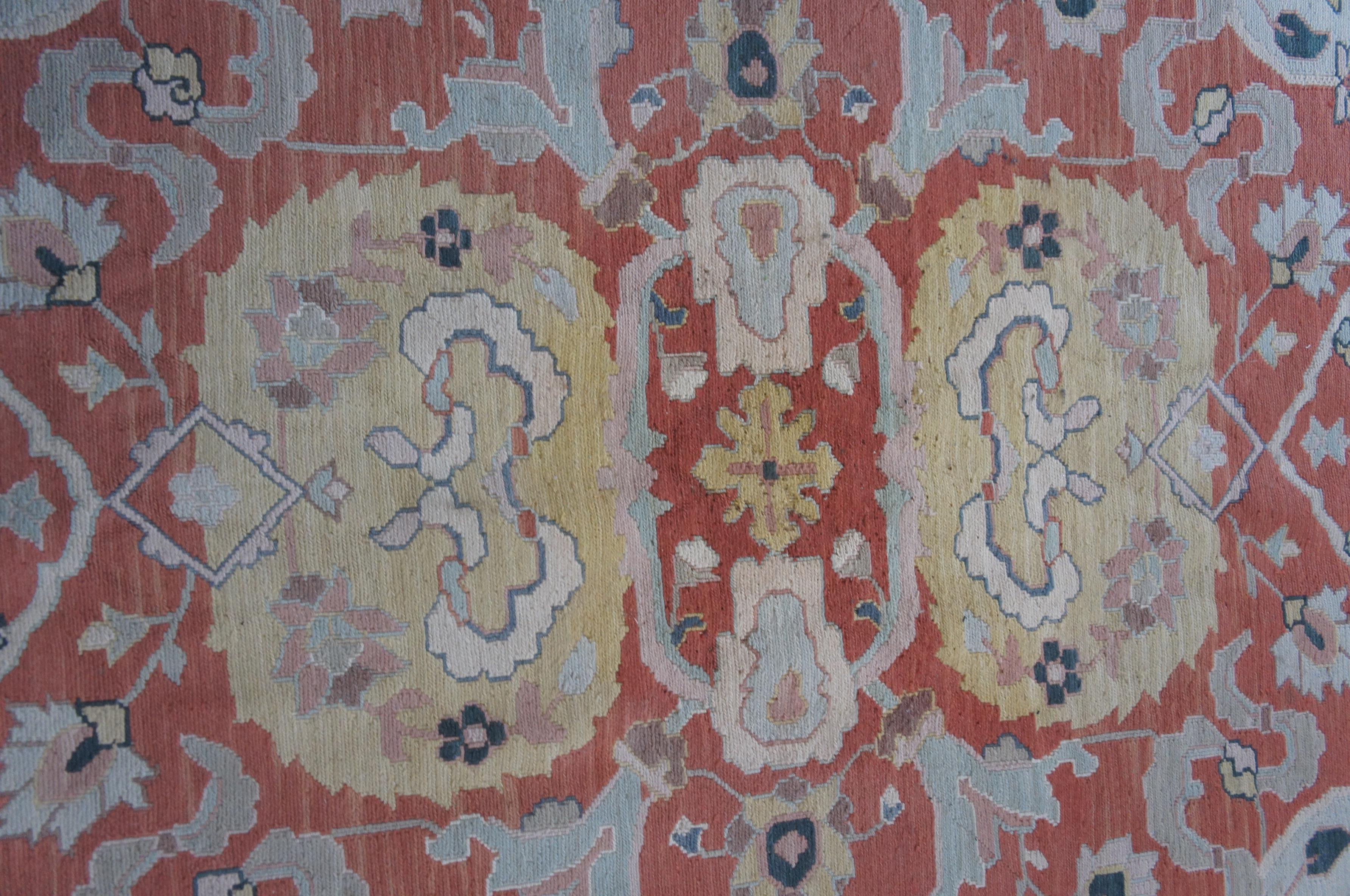 Vintage Turkish Flatweave Kilim Geometric Wool Area Rug Pink Carpet 8 x 10' (Tapis turc à tissage plat) en vente 1