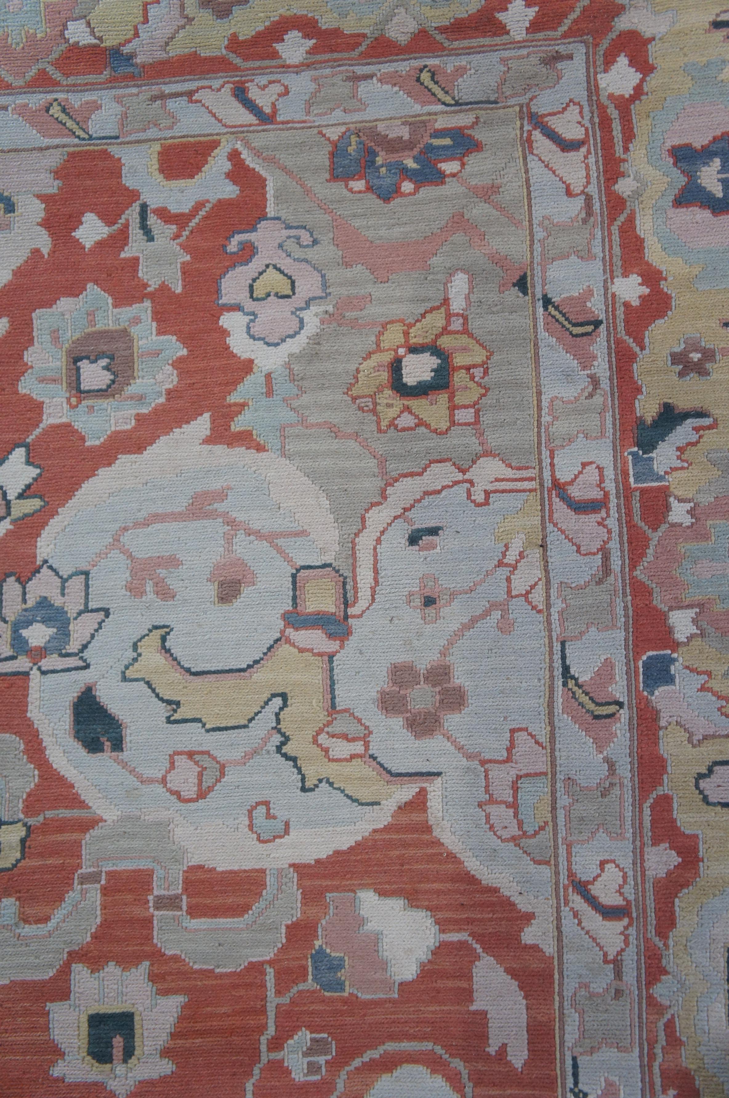 Vintage Turkish Flatweave Kilim Geometric Wool Area Rug Pink Carpet 8 x 10' (Tapis turc à tissage plat) en vente 3
