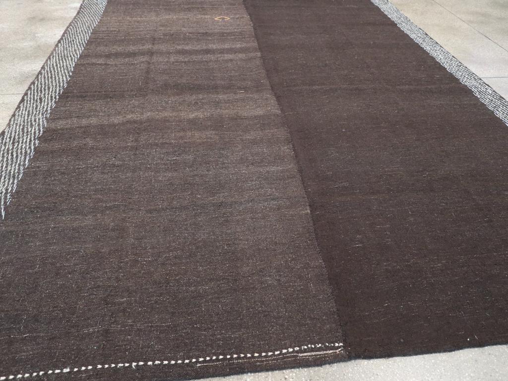 Wool Vintage Turkish Flatweave Kilim Room Size Carpet For Sale