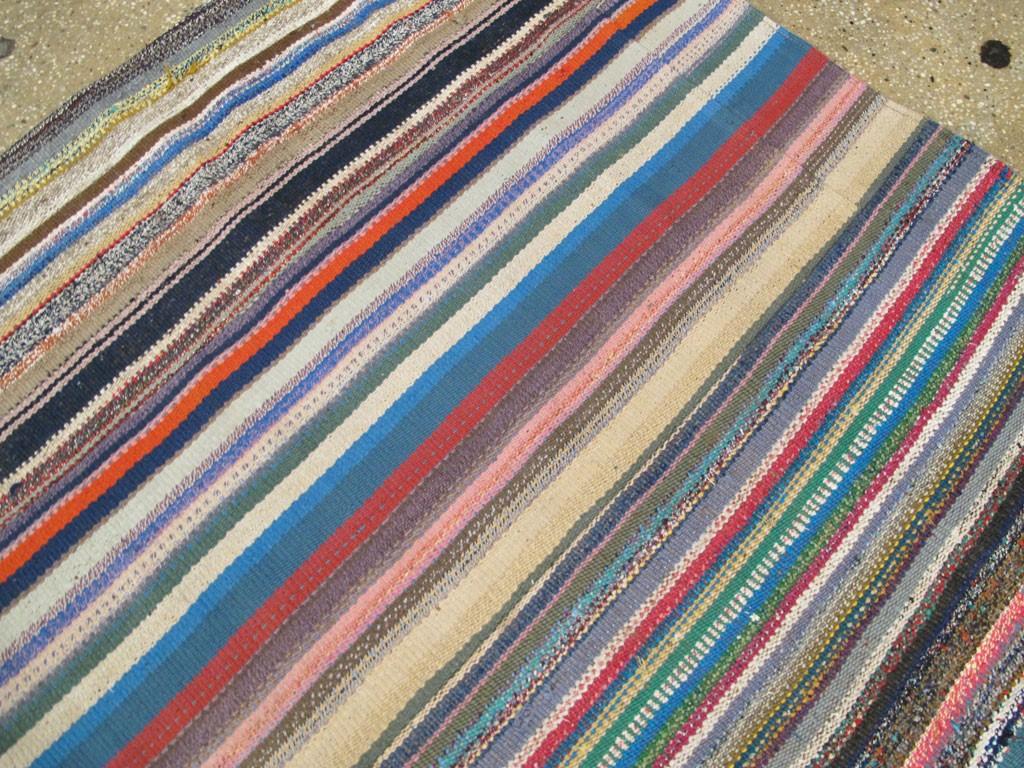 Wool Vintage Turkish Flatweave Kilim Room Size Carpet For Sale