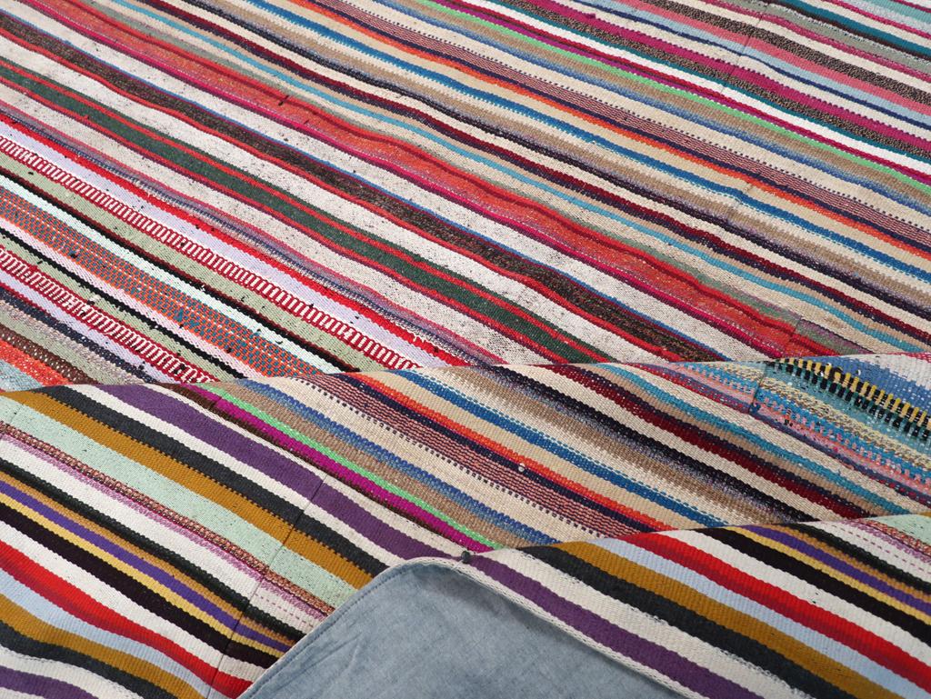 Lana Tappeto turco d'epoca a trama piatta Kilim per la stanza in vendita