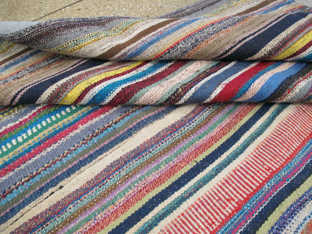 Vintage Turkish Flatweave Kilim Room Size Carpet For Sale 1