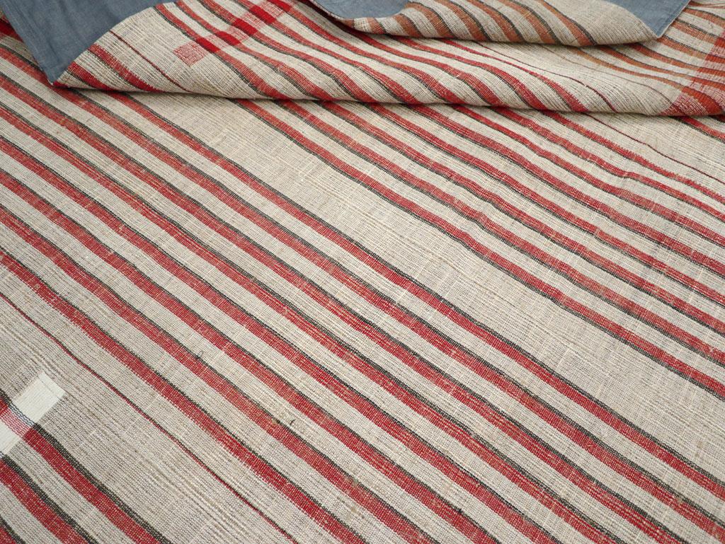 Vintage Turkish Flatweave Kilim Room Size Carpet For Sale 2