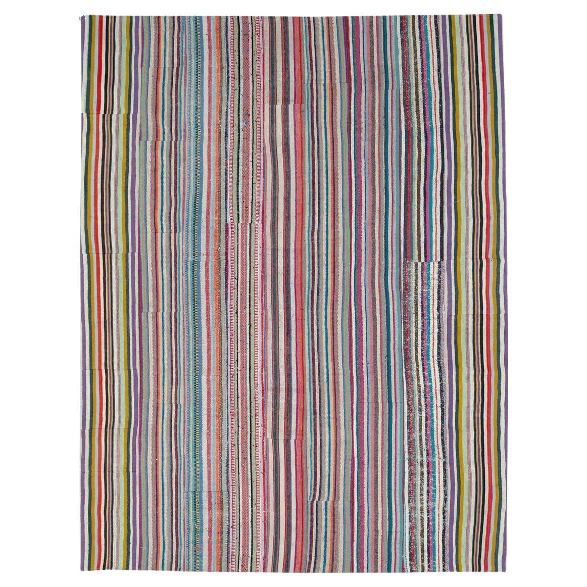 Vintage Turkish Flatweave Kilim Room Size Carpet