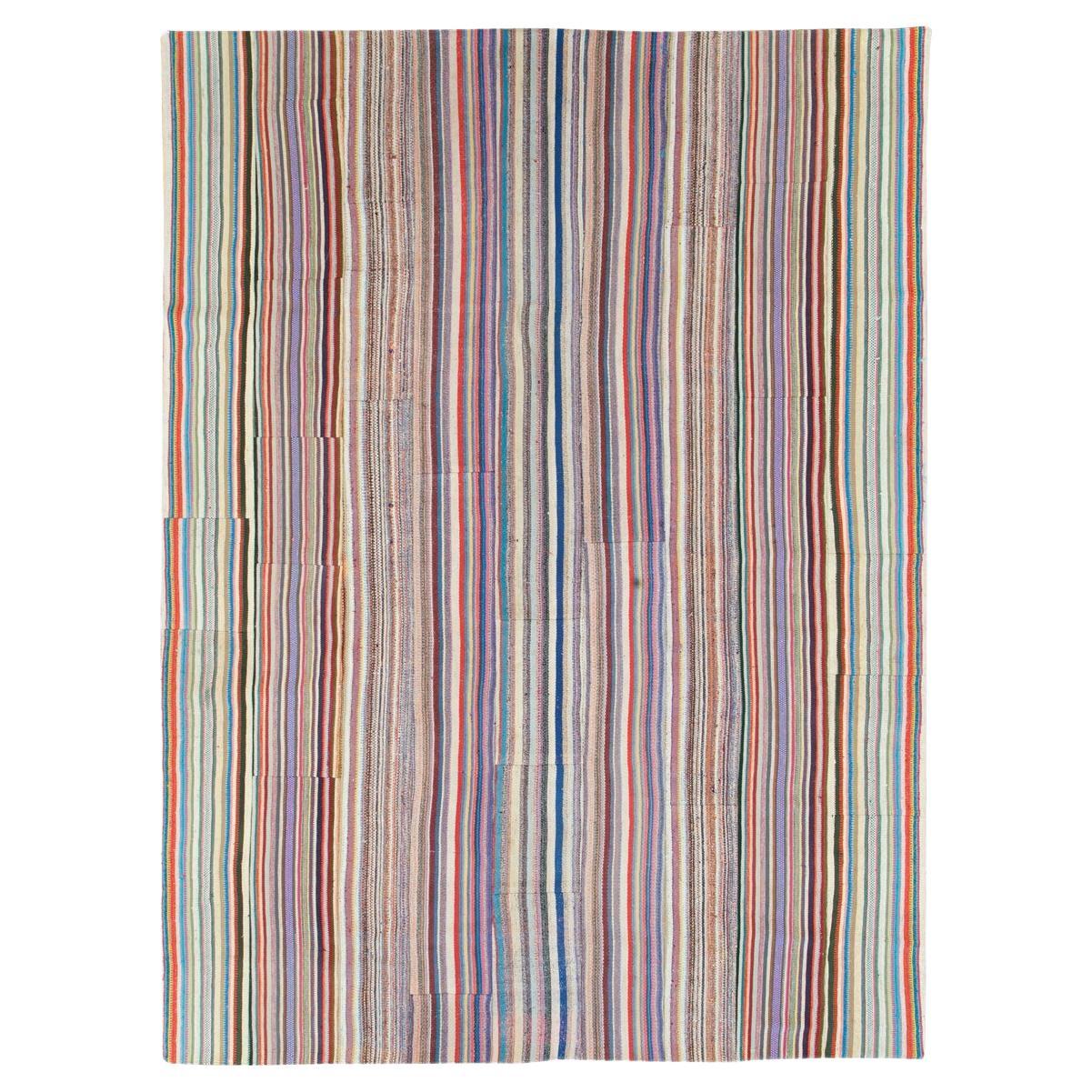 Vintage Turkish Flatweave Kilim Room Size Carpet