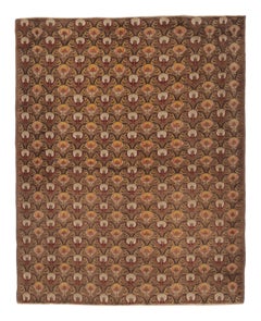 Vintage Turkish Floral Rug with Allover Garden Botanical Motifs - Rug & Kilim