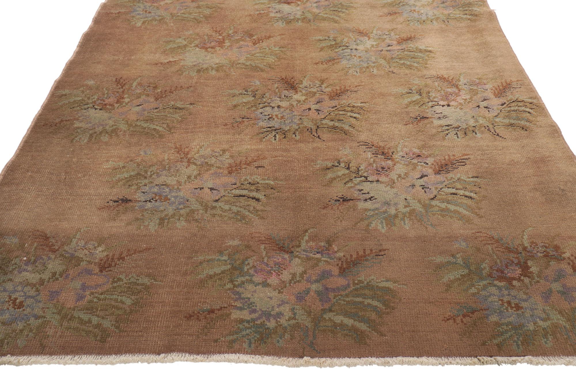 Hand-Knotted Vintage Turkish Floral Sivas Rug For Sale