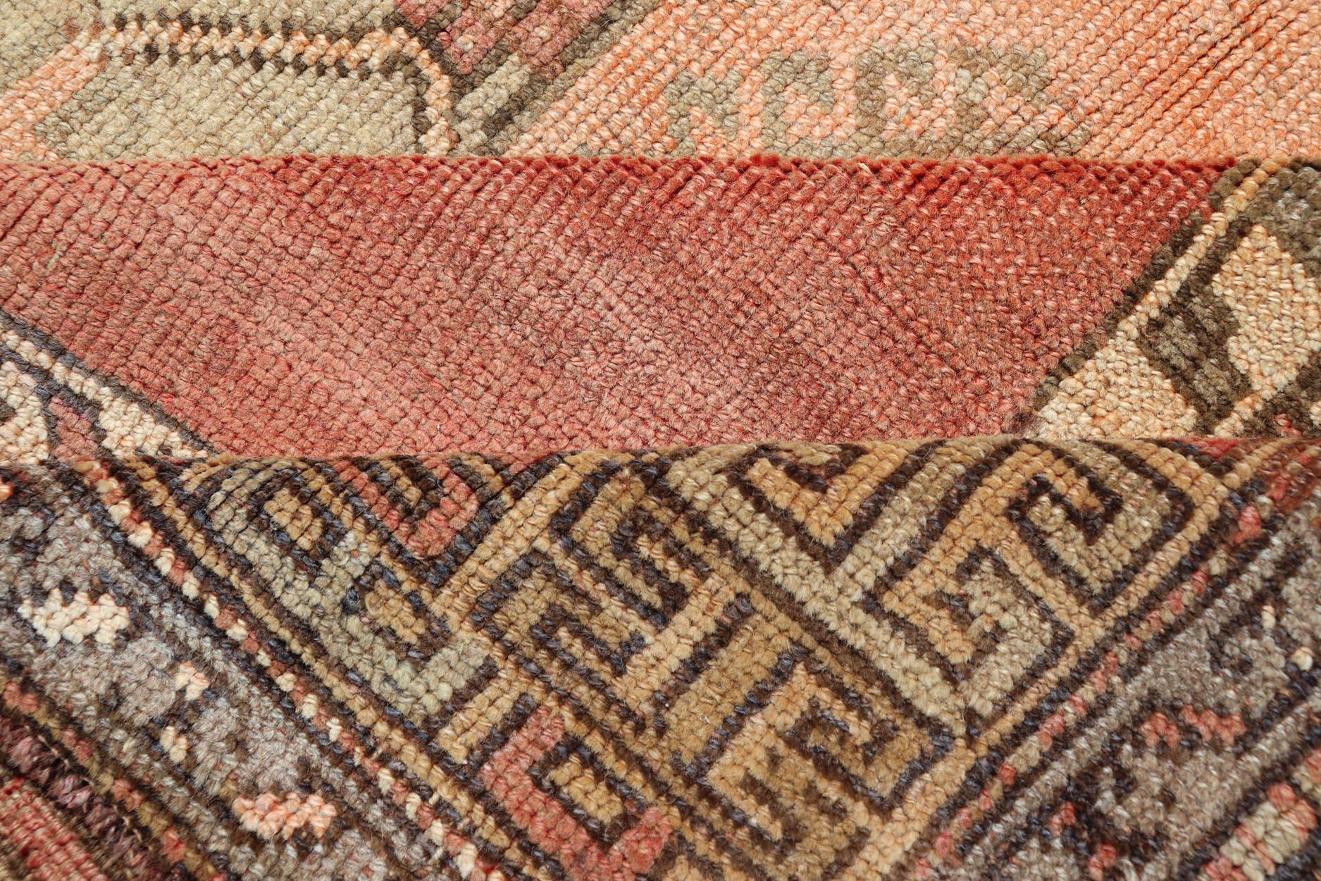 Tapis Vintage Turc Gallery Kars avec Crème Douce et Terracotta 5'5