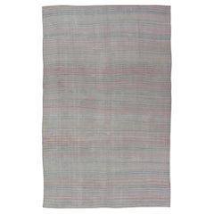 Vintage Rug & Kilim turco a strisce morbide e pastello 6'10 x 11'6