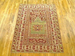 Vintage Turkish Ghiordes Oriental Carpet, in Small Size w/ Central Medallion