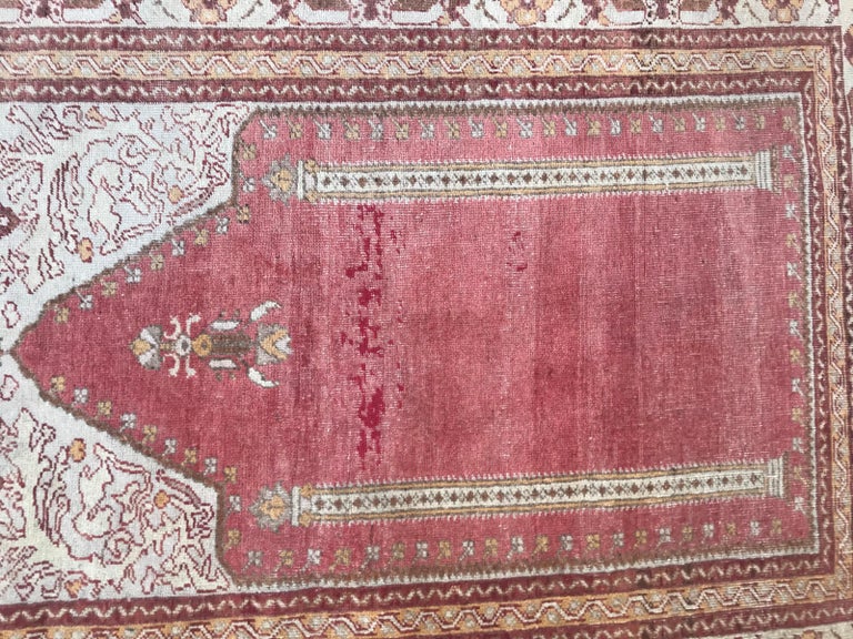 Vintage Turkish Ghyordes Prayer Rug For Sale at 1stDibs