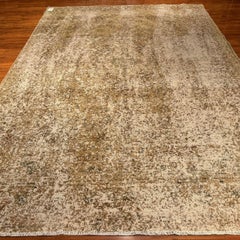 Vintage Turkish Hand-Knotted Distressed Wool Area Rug 7x11