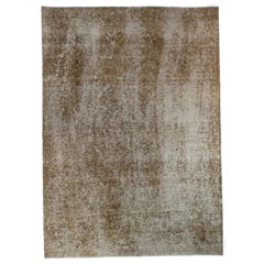Vintage Turkish Hand-Knotted Distressed Wool Area Rug 7x11