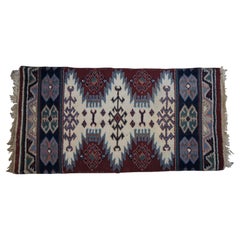 Türkischer handgeknüpfter geometrischer Vintage-Teppich aus Wolle, 2' x 5'