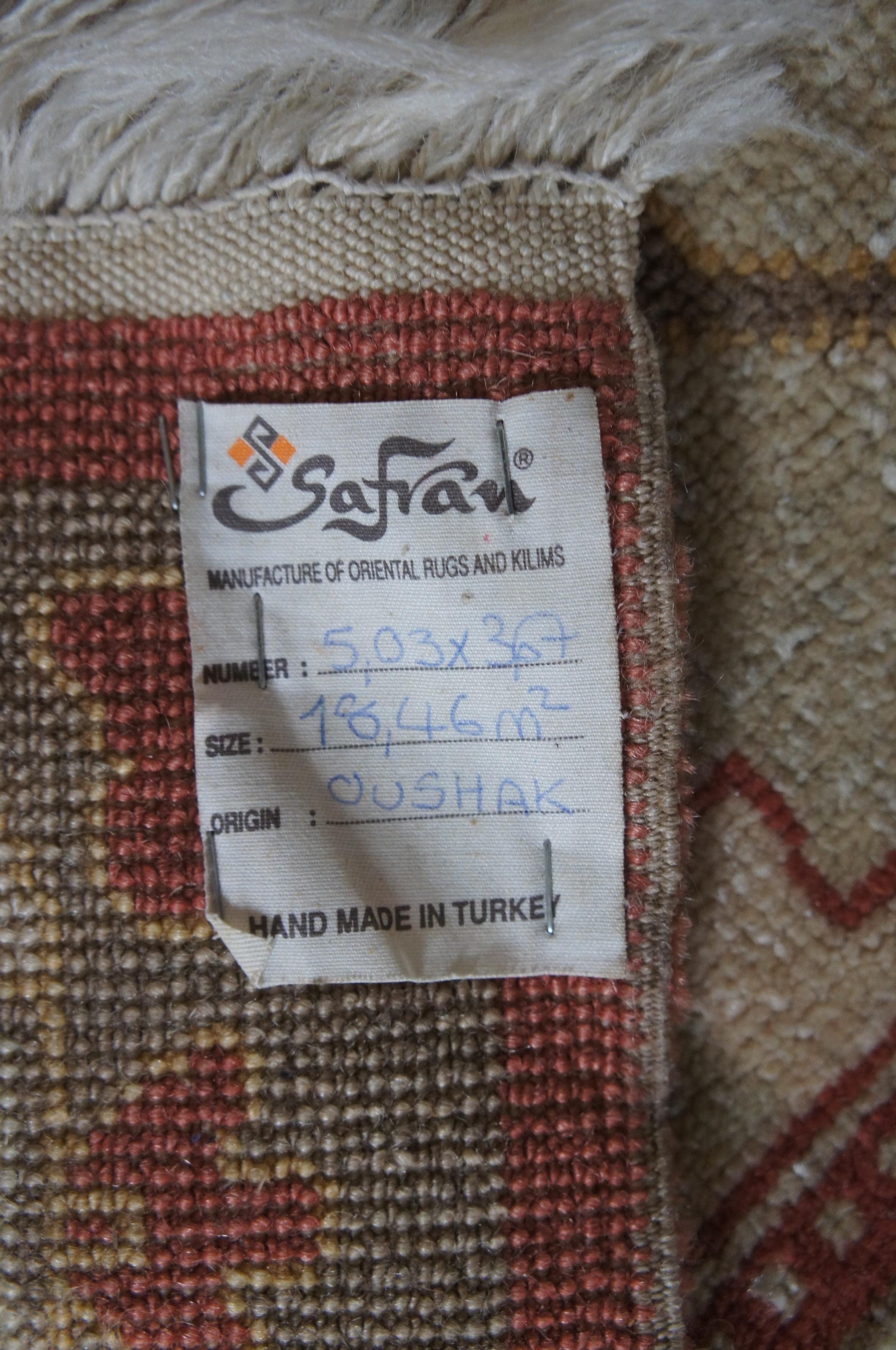 Tappeto vintage turco annodato a mano Oushak Geometric Palace Area Rug 12' x 16,5' in vendita 6