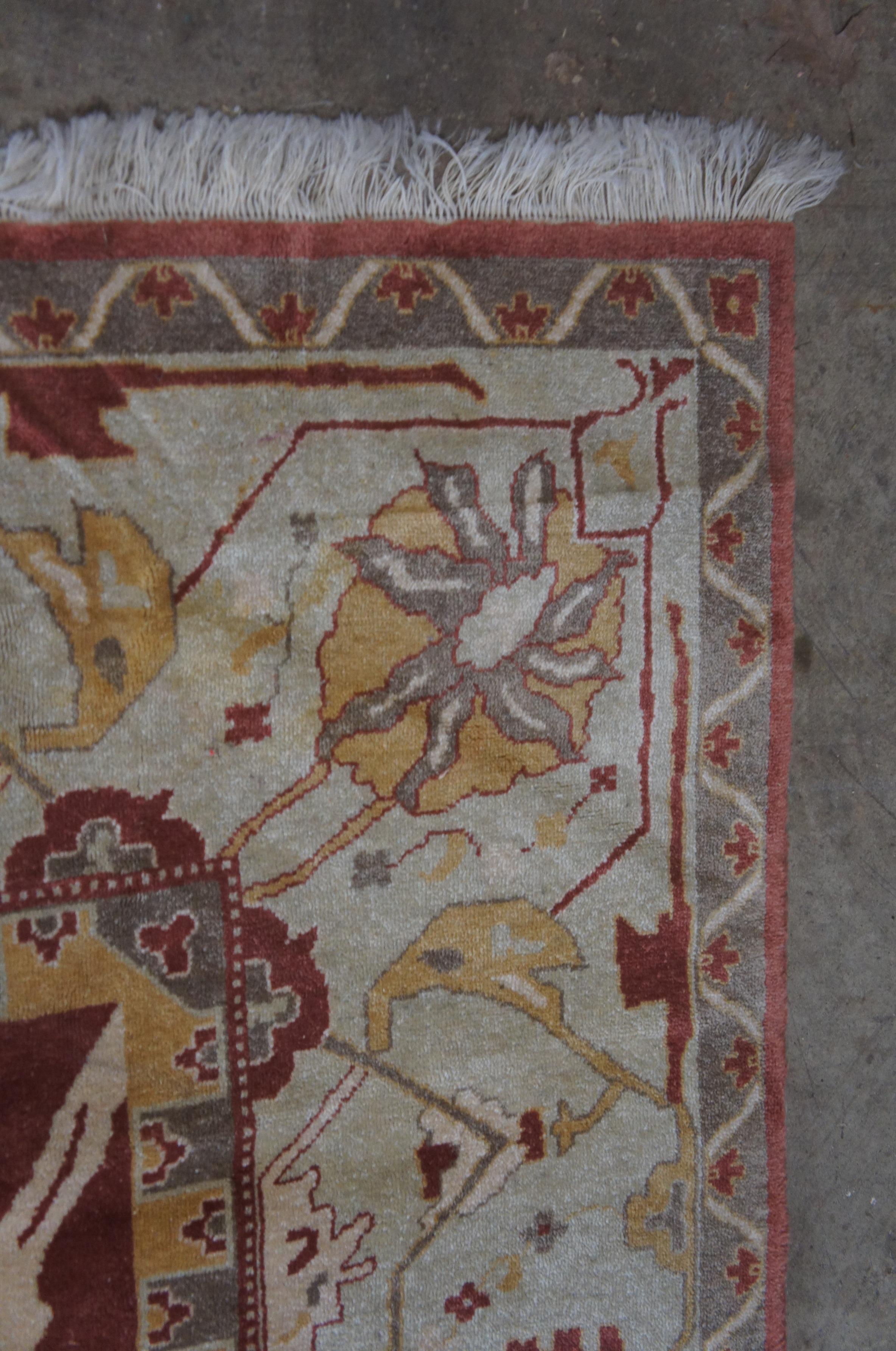 Tappeto vintage turco annodato a mano Oushak Geometric Palace Area Rug 12' x 16,5' In condizioni buone in vendita a Dayton, OH