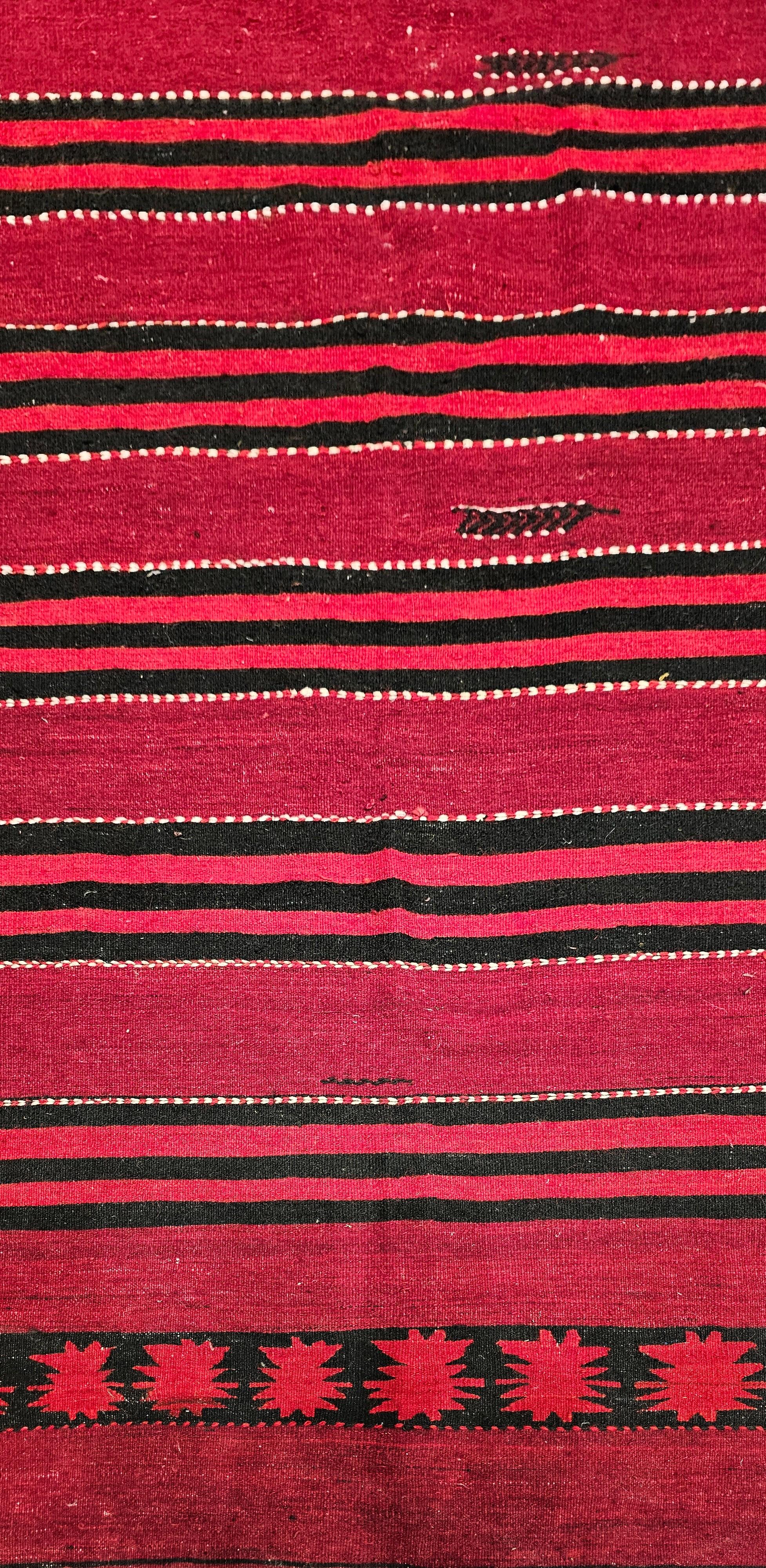 Vintage Turkish Hand Woven Kilim Runner For Sale 5