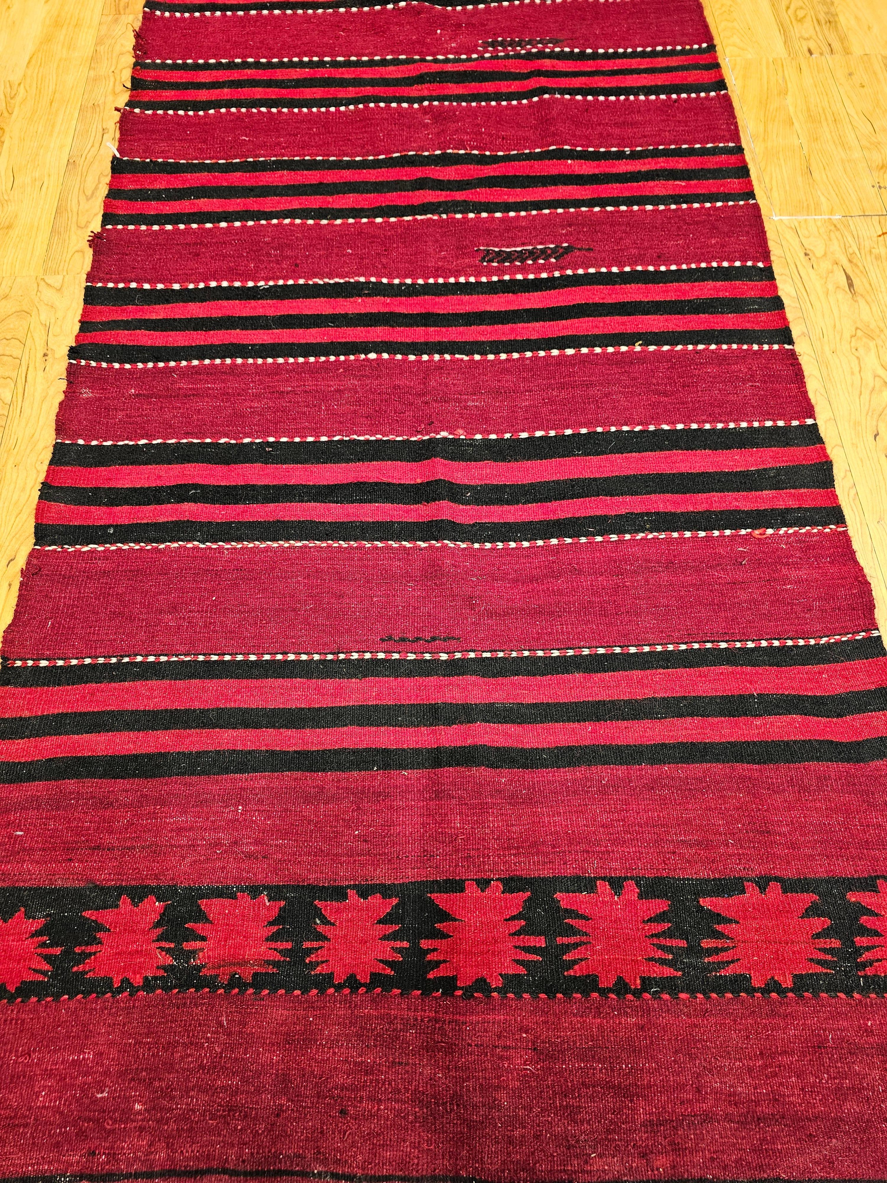 Vintage Turkish Hand Woven Kilim Runner For Sale 6