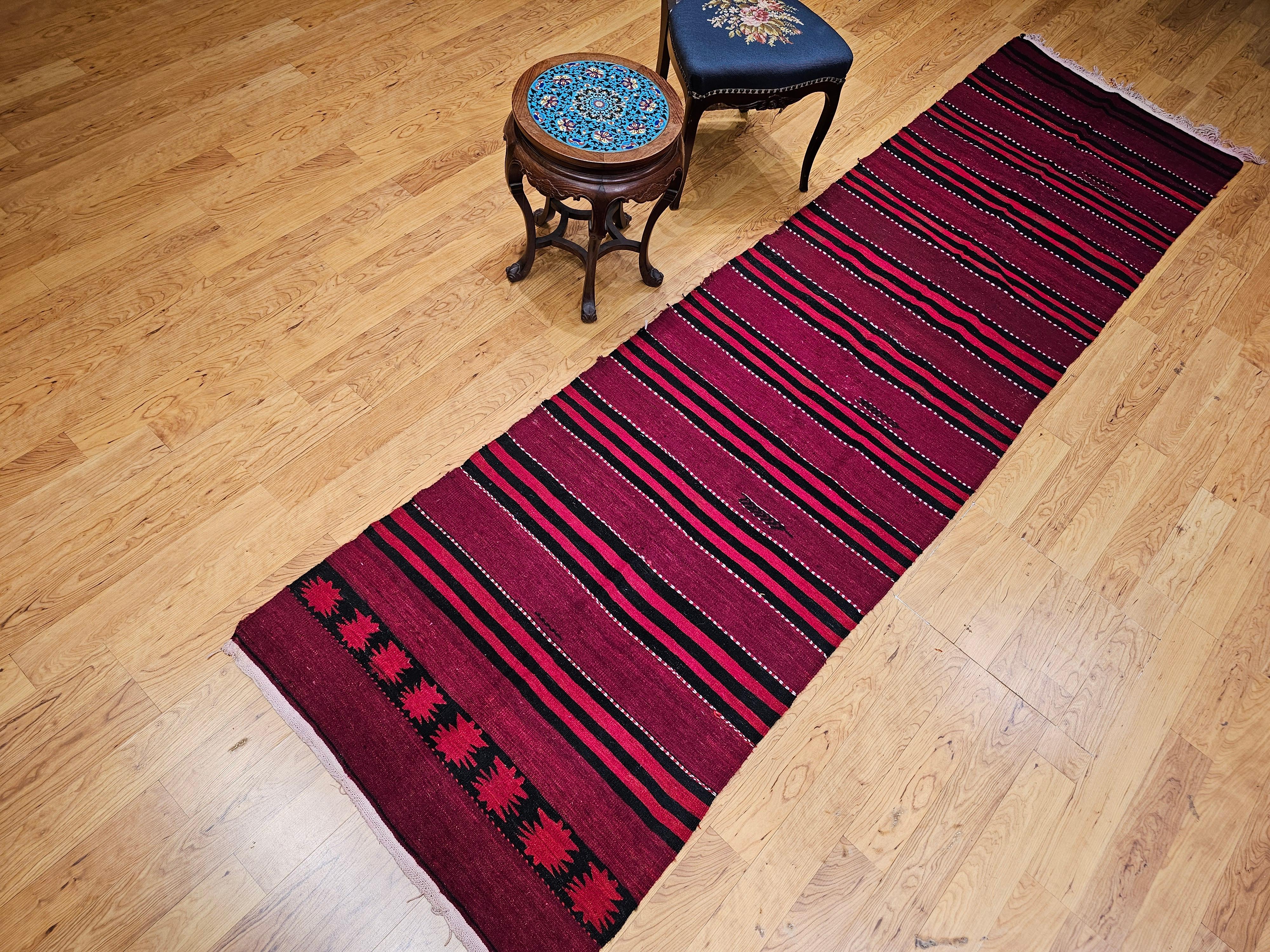 Vintage Turkish Hand Woven Kilim Runner For Sale 7