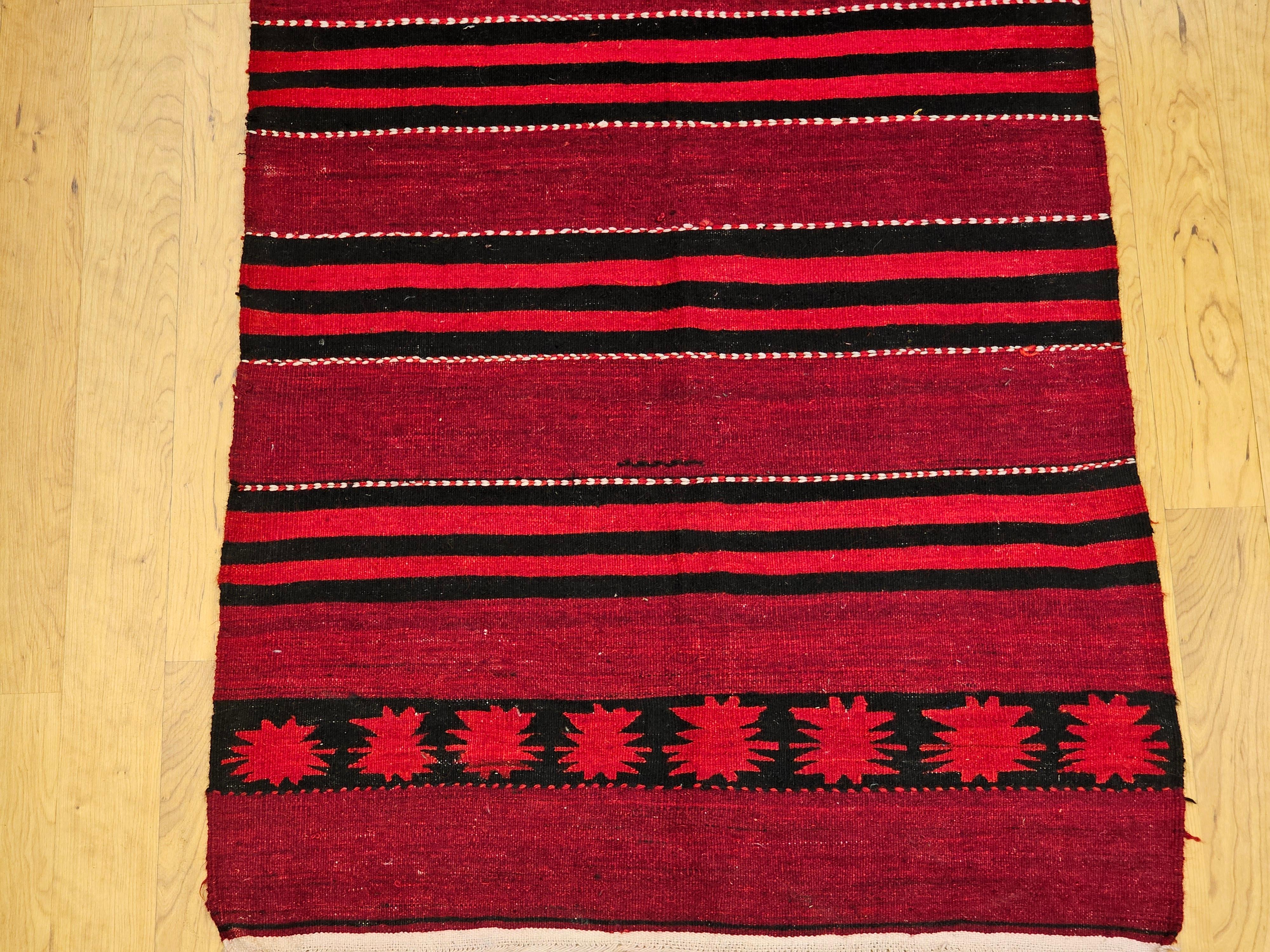Vegetable Dyed Vintage Turkish Hand Woven Kilim Runner For Sale