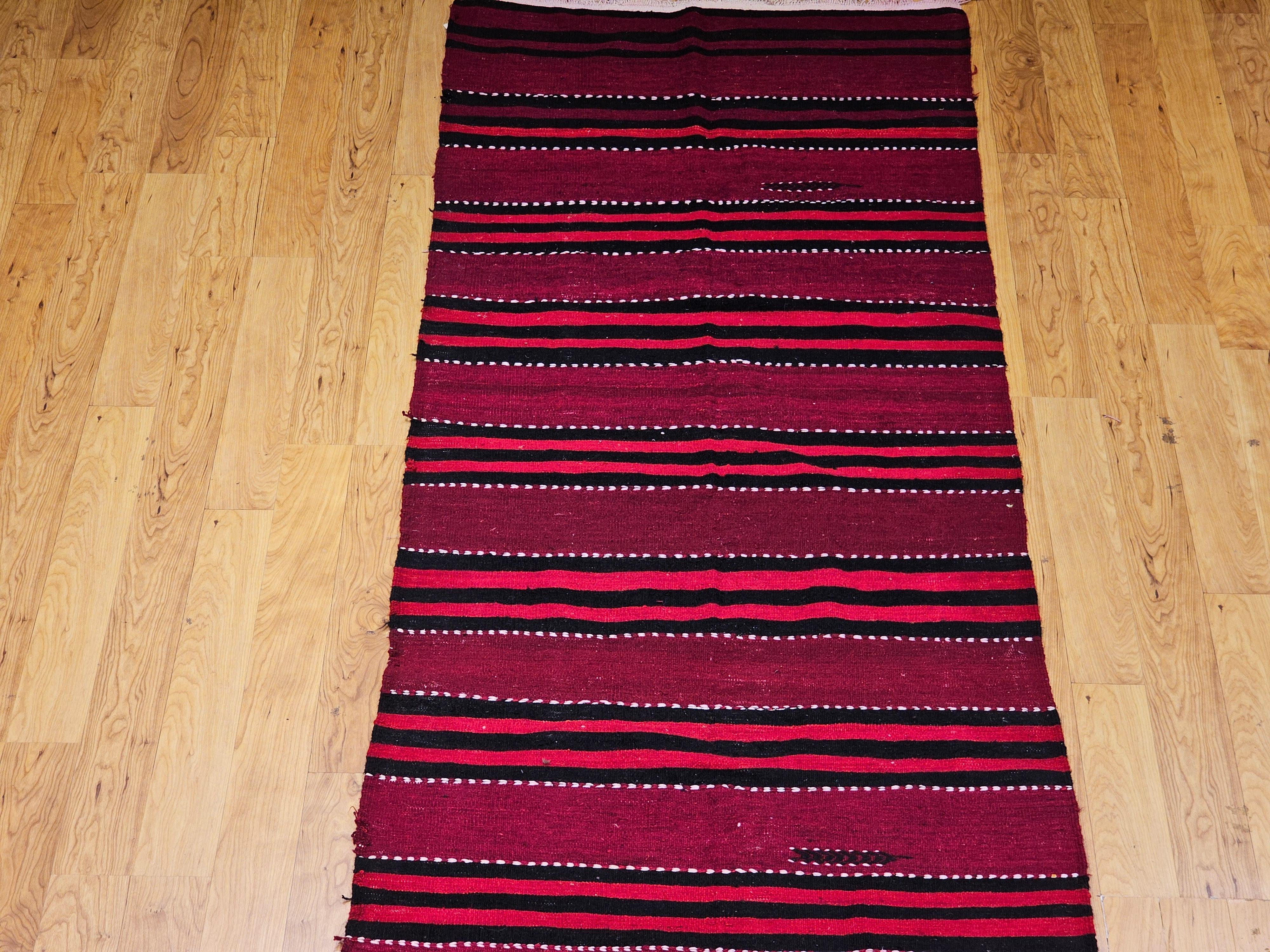 20th Century Vintage Turkish Hand Woven Kilim Runner For Sale