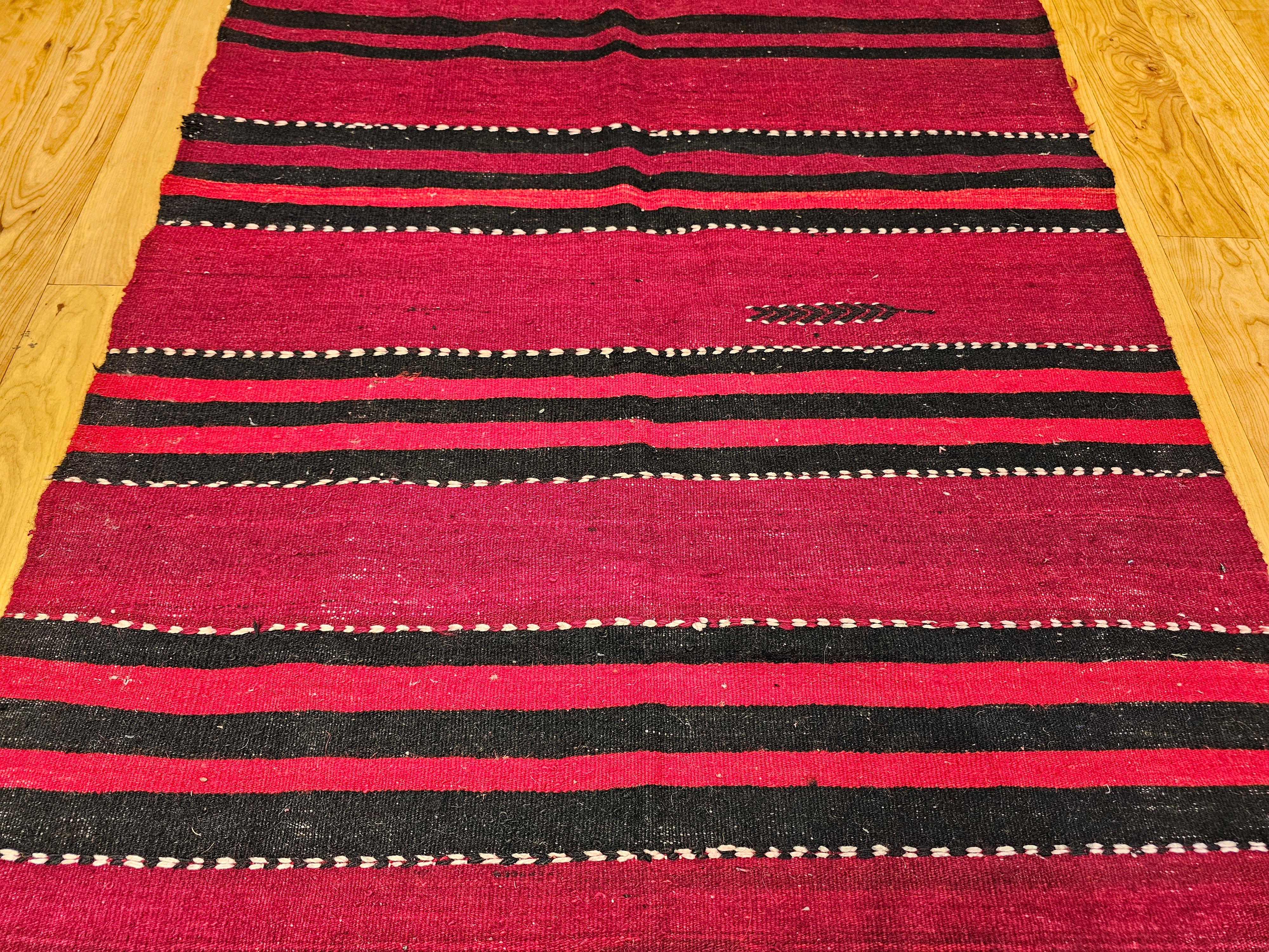 Vintage Turkish Hand Woven Kilim Runner For Sale 2