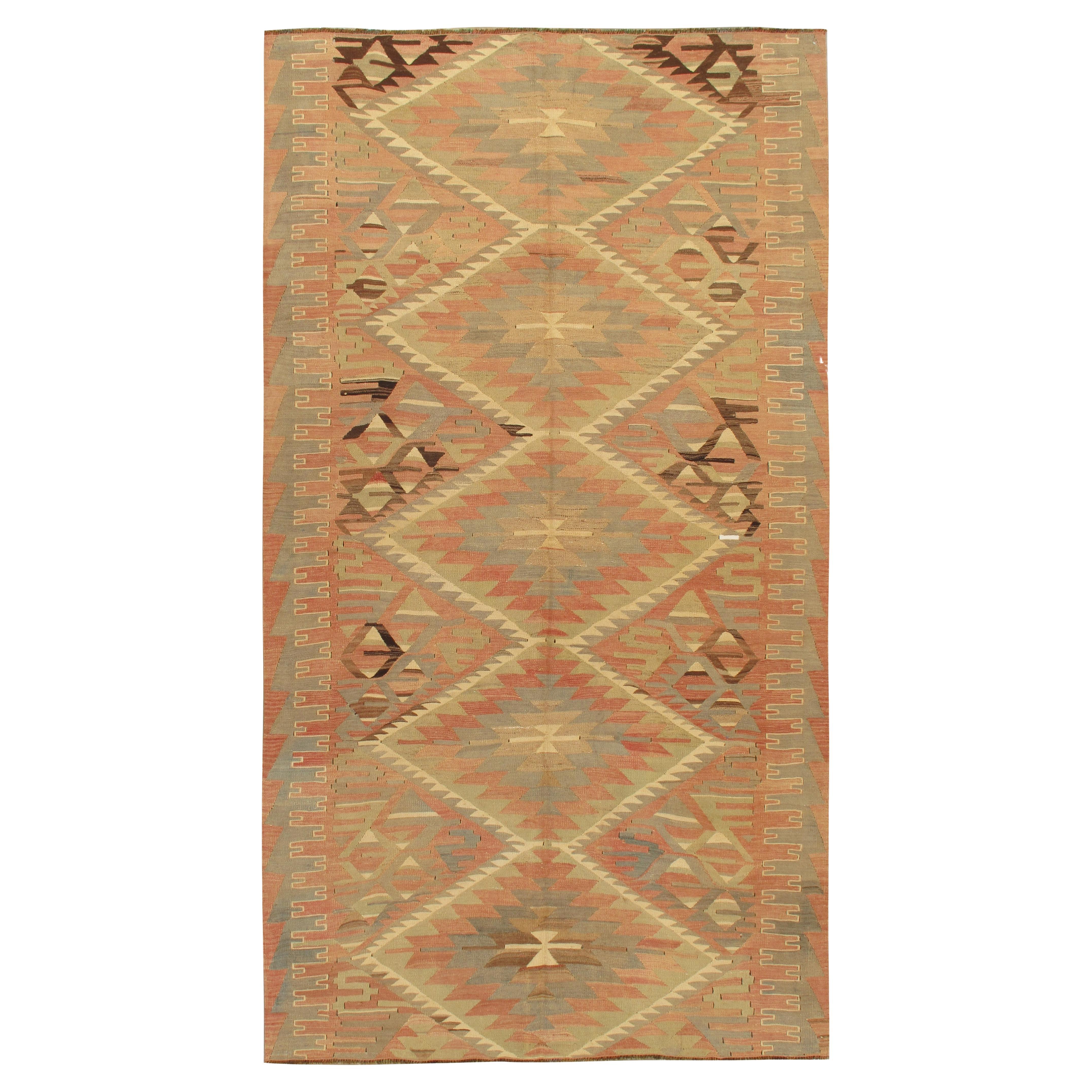 Tapis Kilim turc vintage tissé à la main Mukti couleur 5'2 x 10'