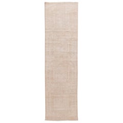 Alfombra Turca Vintage de Lana Tribal Desnuda Hecha a Mano