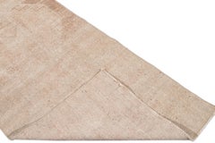 Vintage Turkish Handmade Tan Tribal Wool Runner