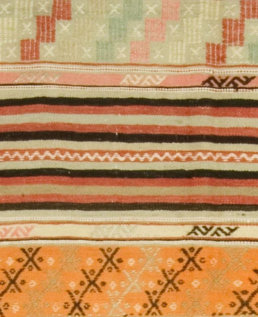 Hand-Woven Vintage Turkish Handwoven Kilim Rug  5'4 x 9'5 For Sale