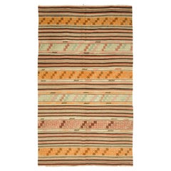 Vintage Turkish Handwoven Kilim Rug  5'4 x 9'5