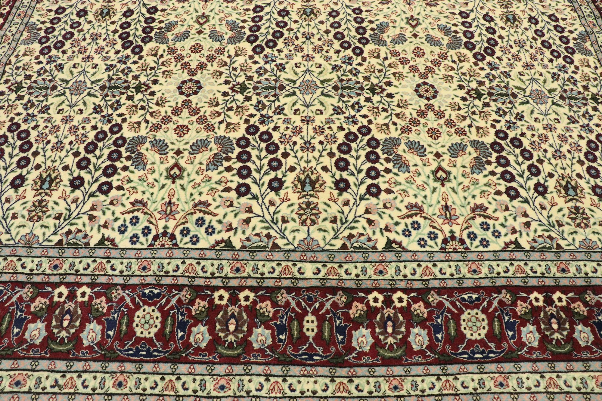 Neoclassical Vintage Turkish Harker Millefleur Rug with Victorian Style For Sale