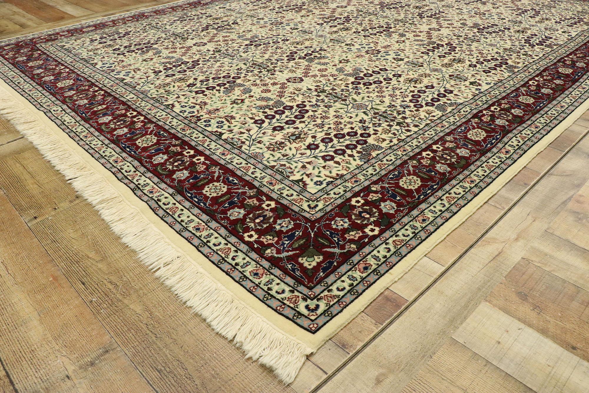 Vintage Turkish Harker Millefleur Rug with Victorian Style In Good Condition For Sale In Dallas, TX