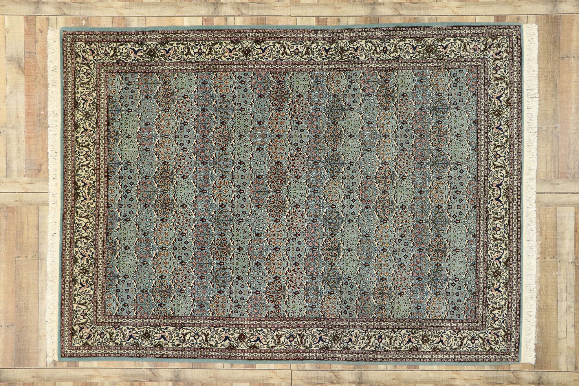 Vintage Turkish Harker Rug with Romantic Georgian Baroque Style For Sale 4