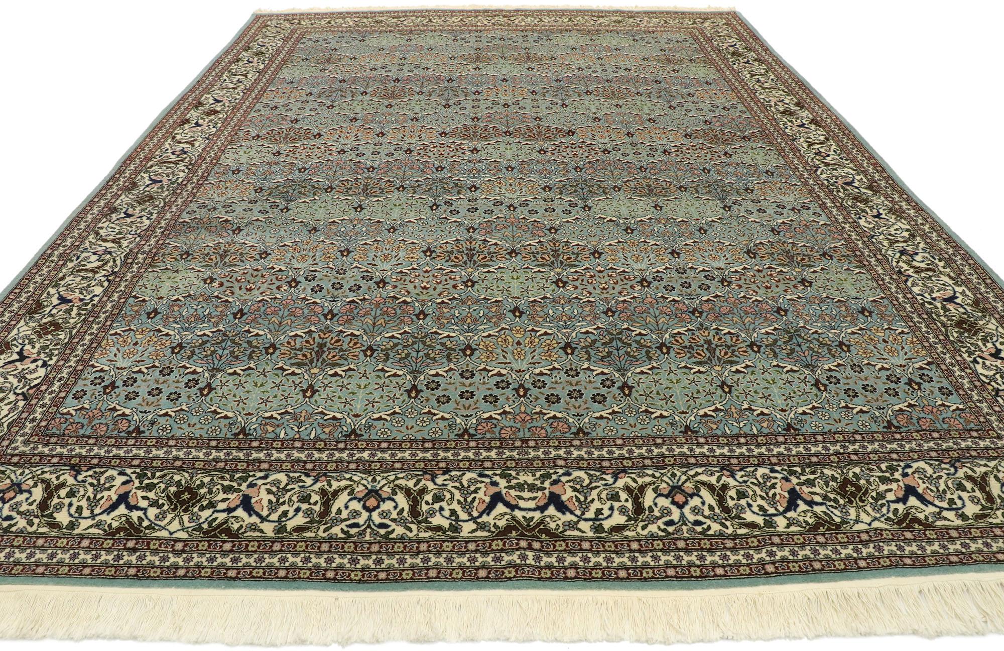 Hand-Knotted Vintage Turkish Harker Rug with Romantic Georgian Baroque Style For Sale