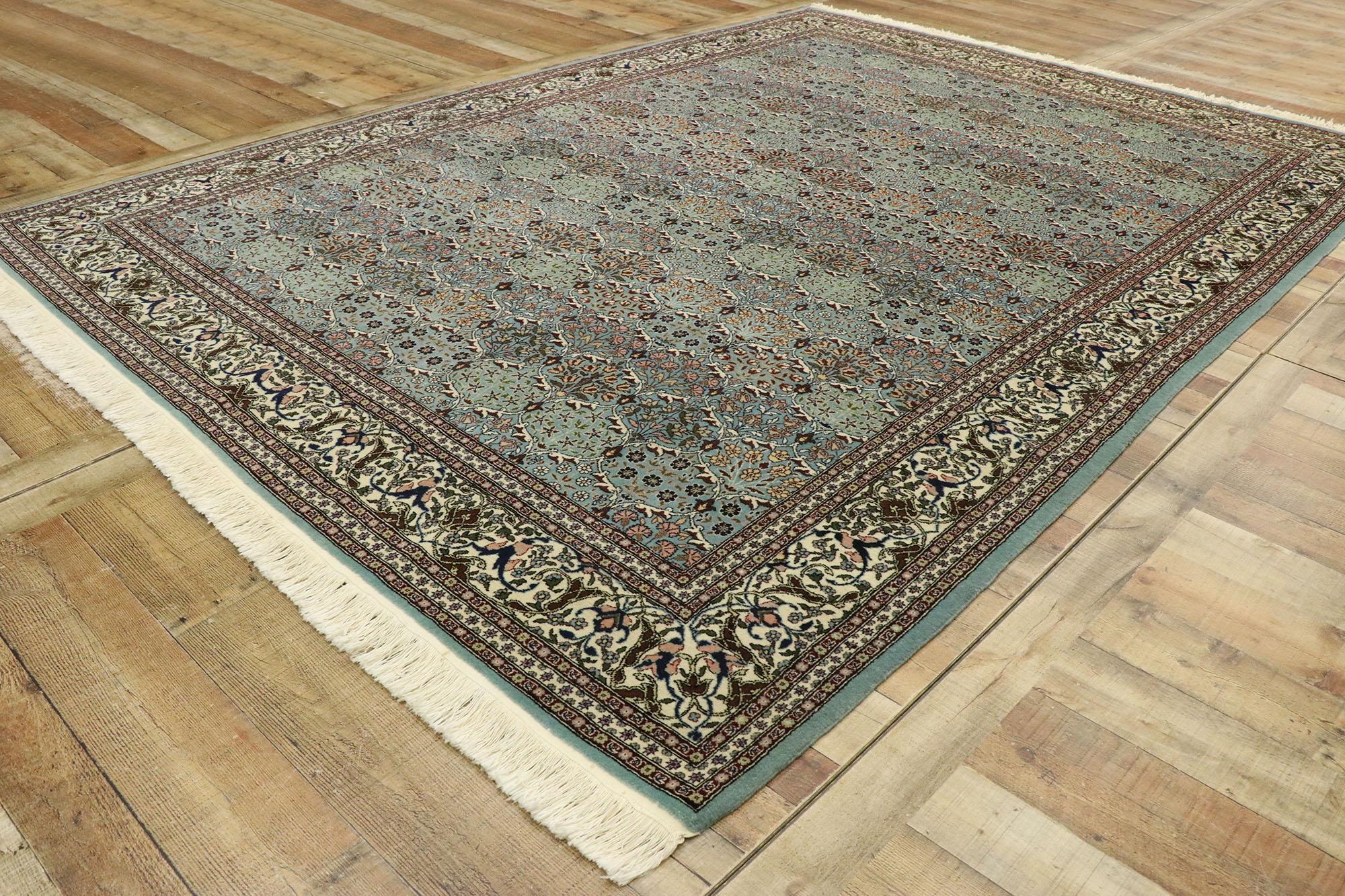 Wool Vintage Turkish Harker Rug with Romantic Georgian Baroque Style For Sale