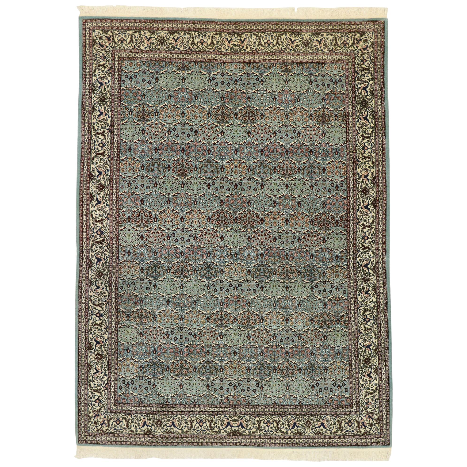 Vintage Turkish Harker Rug with Romantic Georgian Baroque Style