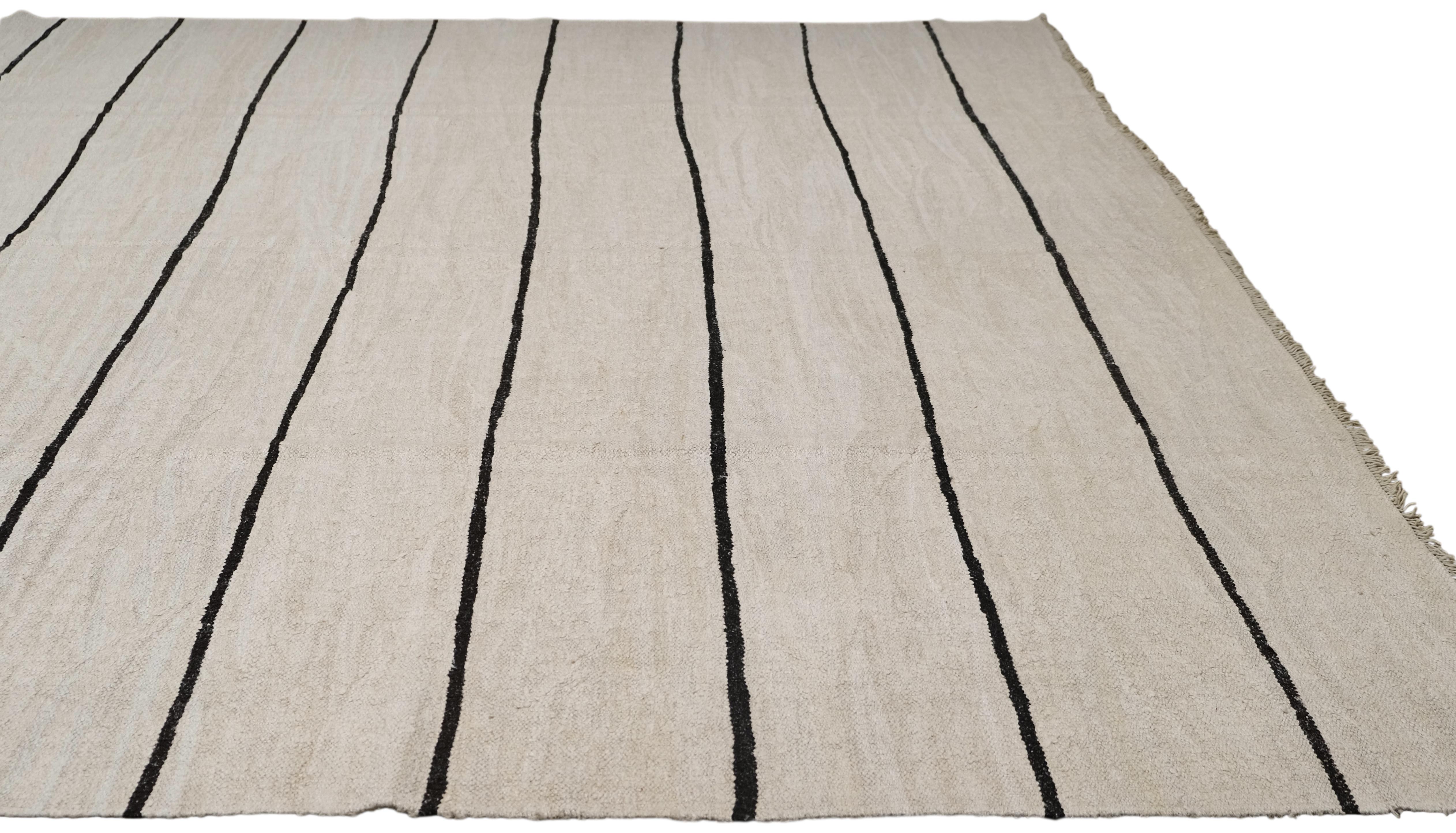 Hand-Woven Vintage Turkish Hemp Kilim Rug 9'9''x14' For Sale